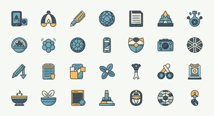 Modern flat icons for business, technology, and lifestyle inspiration