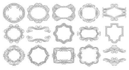 Elegant vintage frame collection for stylish design projects and invitations, perfect for adding a classic touch
