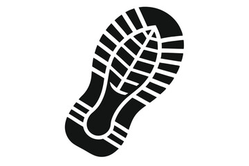 Black Sole Print Graphic Shoe Trail Pattern Design Isolated Footwear Impression