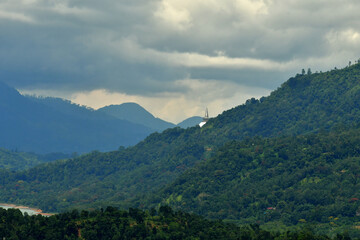 mountain landscape with clouds