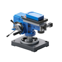 A bench vise with a swivel base, sturdy for holding workpieces securely during machining, highlighted on a white background.