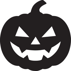 Halloween pumpkin jack o lantern with spooky face isolated on white