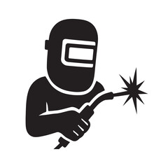 Cartoon illustration of a businessman character holding a gun and knife icon design