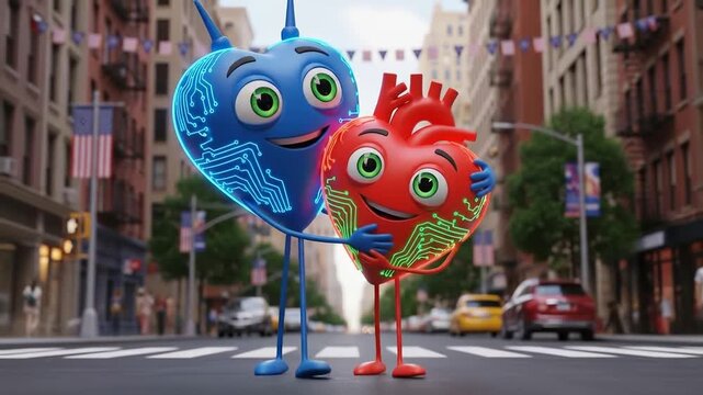 Two hearts in love and happy celebrating love