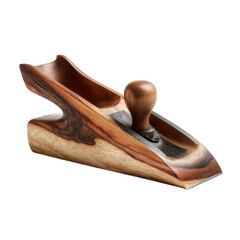 A hand-crafted wooden plane, showcasing intricate details, the warmth of the wood grain, and the essence of craftsmanship