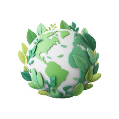 Green Globe Featuring Leafy Elements Symbolizing World Environment Day Celebration