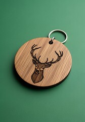 Wooden deer keyring