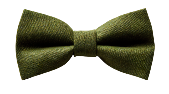 A stylish olive green bow tie perfect for formal occasions., transparent png, cutout