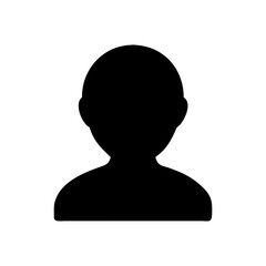 Silhouette of child user profile icon clear and minimal people symbol vector with white background