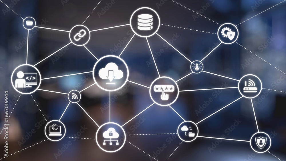Wall mural cloud computing, cloud strategy, and cloud technology transforming digital infrastructure with scala