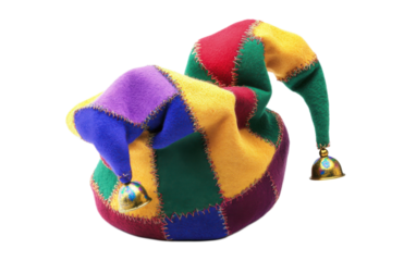 Jester hat on white background,png