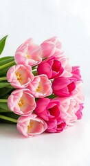Bouquet of pink tulips