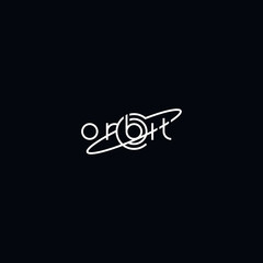 Orbit planet typographic logo.
