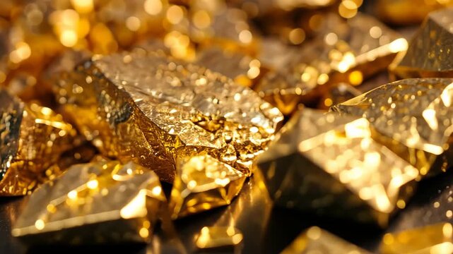 pure gold large pieces. Selective focus. nature.