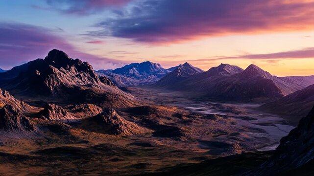 Mountain Range Sunset View