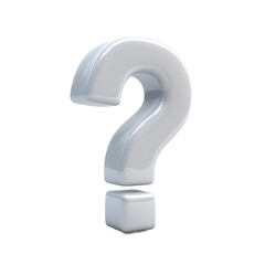 光沢のある白いクエスチョンマークのシンボル | Glossy White Question Mark Symbol