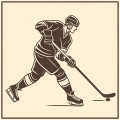 Fototapeta premium Vector Hockey – Players, Sticks, and Ice Arena Elements