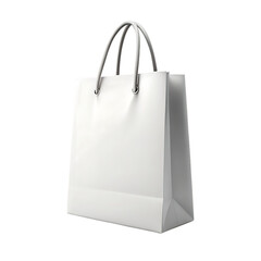 White paper shopping bag with handles isolated on a transparent background image