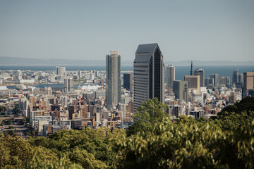 Fototapeta premium Cityscapes of Kobe city , office building and downtown of Kobe Bay, Japan, Kobe has been an important port city