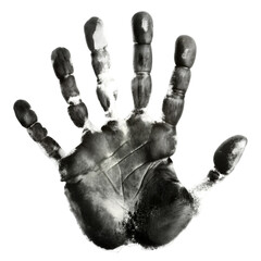 Set of black hand print paint ink isolated on white background perfect for art or creative expression
