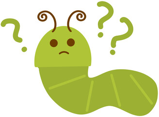 Cute Curious Caterpillar Character Illustration