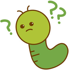 Cute Curious Caterpillar Character Illustration
