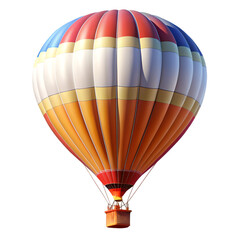 Aerostat hot air balloon isolated on white background perfect for adventure, sky or travel concepts
