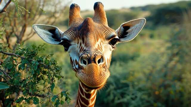 Giraffe Face Close Up