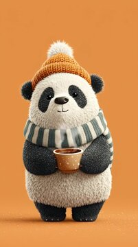 A cartoon-style panda standing generative ai