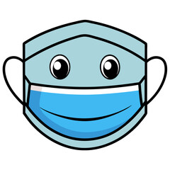 Medical face mask illustration on a clean white background