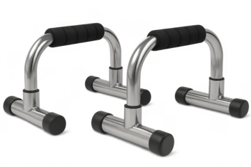 Pair of push up bars for fitness training on transparent background