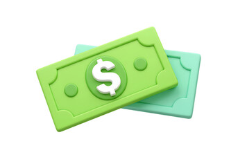 Stylized dollar bills green and light green money
