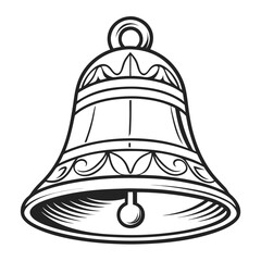 Simple hanging bell illustration on a clean white background