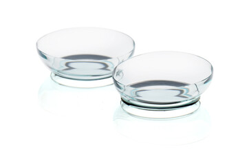 Pair of contact lenses isolated on white