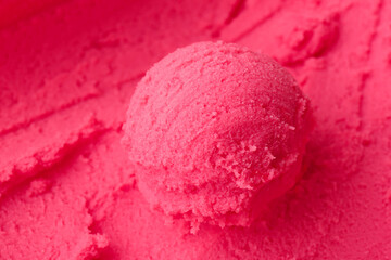 Delicious raspberry sorbet as background, closeup view