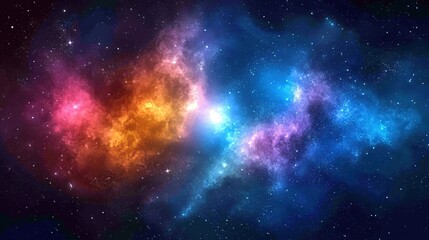 Fototapeta premium Vibrant Nebula in Space with Star - Filled Background 