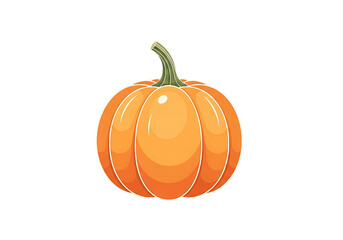 A vibrant, cartoon-style illustration of a pumpkin against a striking black background.