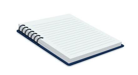 White spiral notebook with lined pages laying open on a flat surface