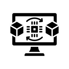 Digital Twin glyph icon