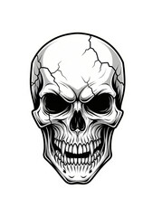 Obraz premium Skeleton scary sticker PNG
