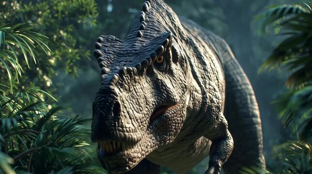 Hadrosaurus dinosaur in the jungle generative ai