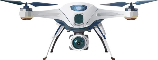 Vector drone with camera lens, minimal tech design