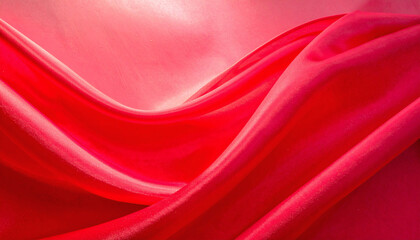 Obraz premium Abstract Red Fabric with Soft Wave Texture Background, High-Resolution Flowing Textile Surface for Design, Creative Projects, and Digital Artwork