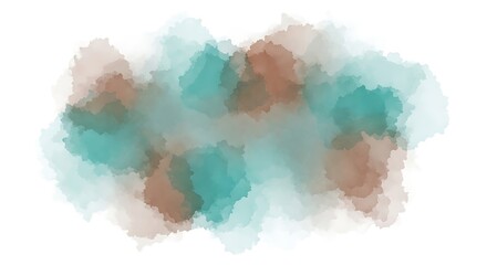 Obraz premium Abstract watercolor splash with teal and brown colors on a white background