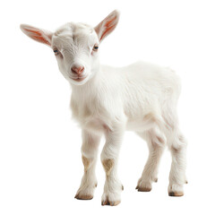 Obraz premium Baby goat stands in front of on transparent background