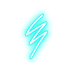 Bright blue neon lightning bolt graphic against a clean white background.