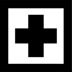 Simple red cross symbol on white background for first aid