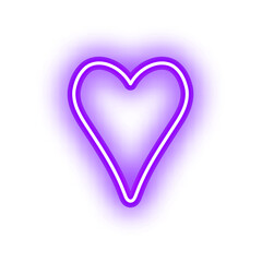 Purple Neon Heart Graphic Design.