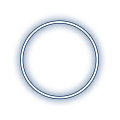 A simple blue and white ring shape with a soft shadow on a white background.