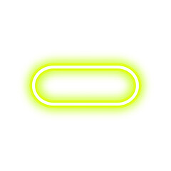 Bright Yellow Neon Oval Shape with Glowing Outline.